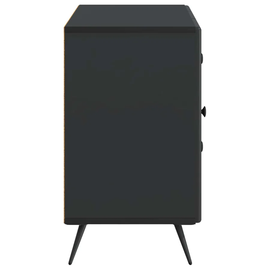 Buffet avec tiroir Noir 89 x 34,5 x 60 cm Bois d'ingénierie - 7