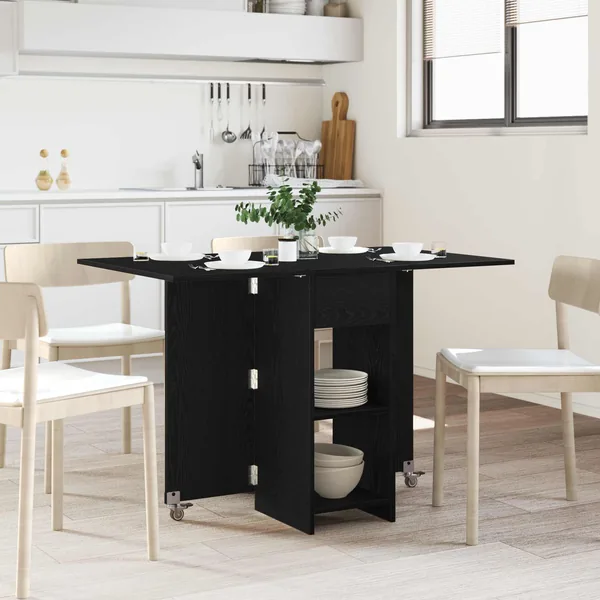 Table à dîner 115 x 70 x 75 cm Bois d'ingénierie Chêne noir