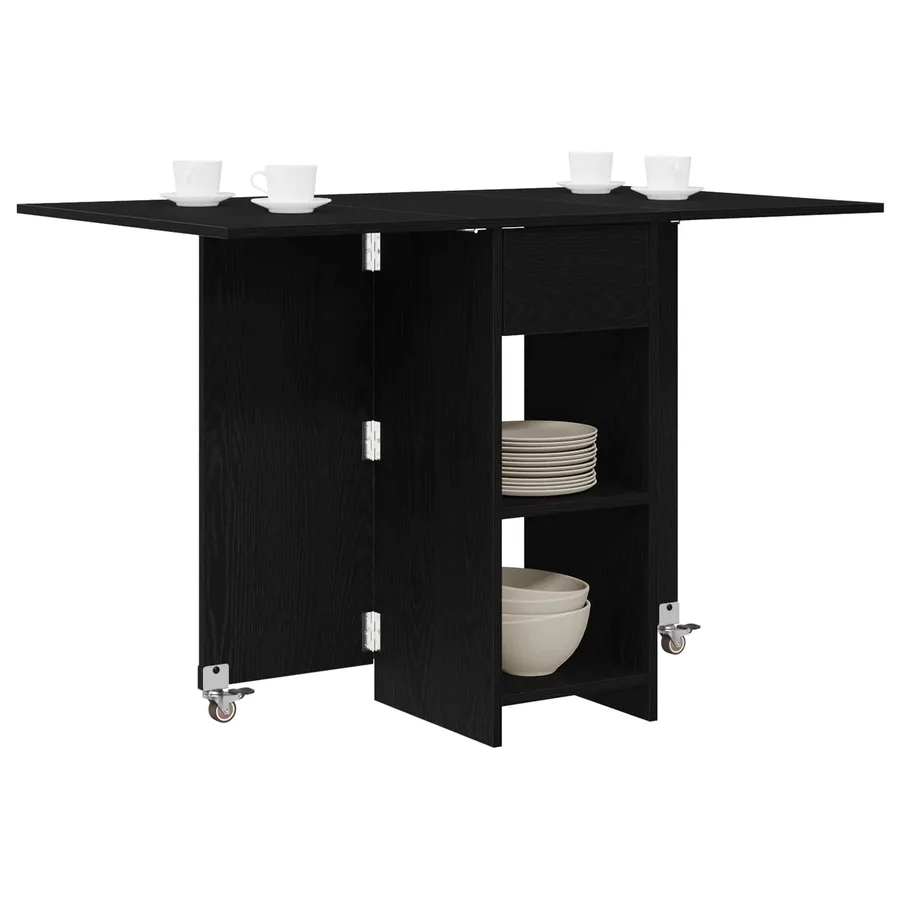 Table à dîner 115 x 70 x 75 cm Bois d'ingénierie Chêne noir - 3