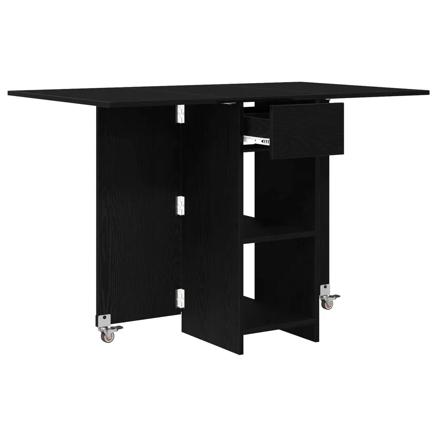Table à dîner 115 x 70 x 75 cm Bois d'ingénierie Chêne noir - 5