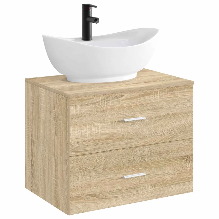 Lavabo de salle de bains Noir Mat 59 x 35 x 21 cm métal - 3