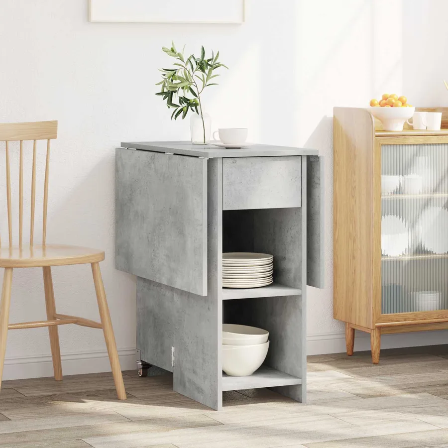 Table à dîner 115 x 70 x 75 cm Bois d'ingénierie Gris béton - 4