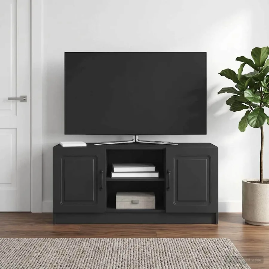 Meuble TV Noir 102 x 34,5 x 47 cm Bois d'ingénierie