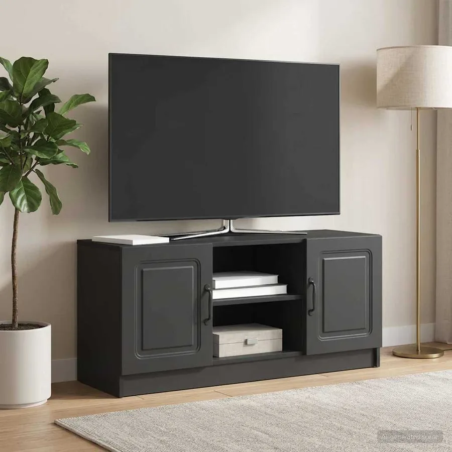 Meuble TV Noir 102 x 34,5 x 47 cm Bois d'ingénierie - 4