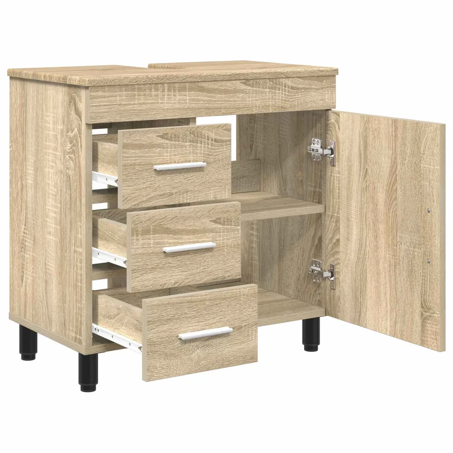 Unité de vanité de salle de bain Chêne Sonoma 60 x 35 x 60 cm - 4