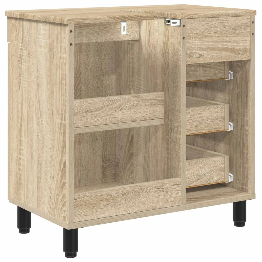 Unité de vanité de salle de bain Chêne Sonoma 60 x 35 x 60 cm - 7