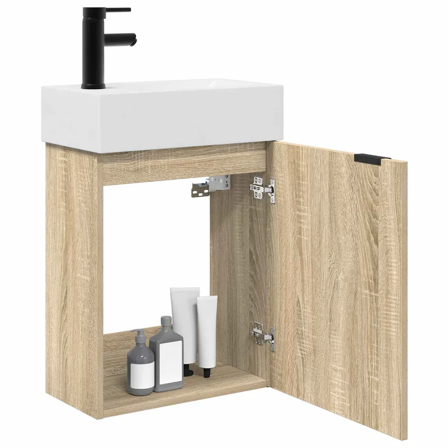 Meuble de salle de bain avec robinet Chêne Sonoma - 3
