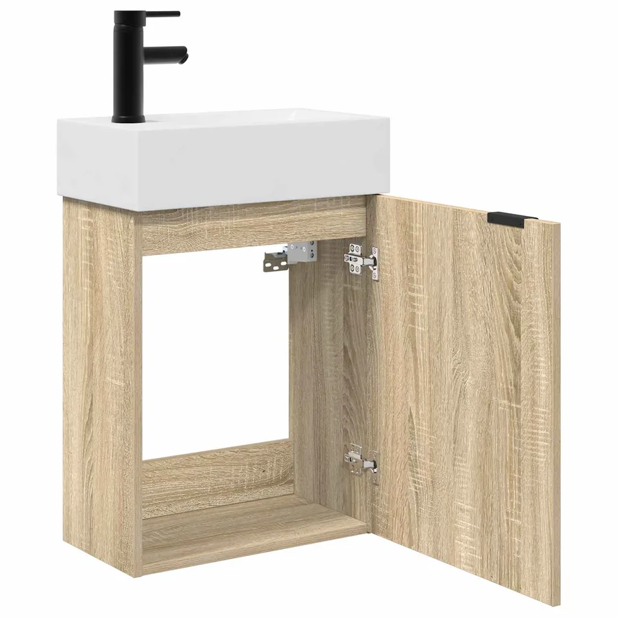 Meuble de salle de bain avec robinet Chêne Sonoma - 4
