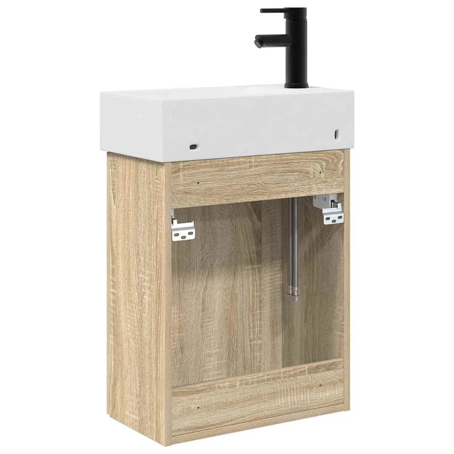 Meuble de salle de bain avec robinet Chêne Sonoma - 7