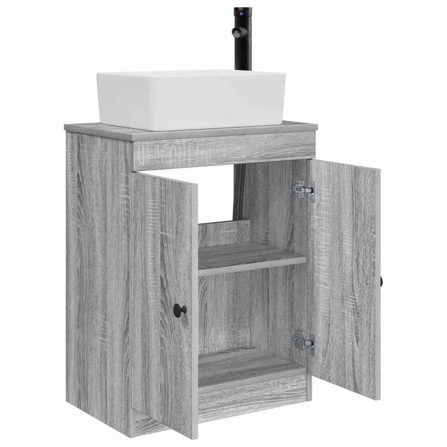 Meuble de salle de bain avec évier Sonoma gris 54 x 35 x 83 cm - 4