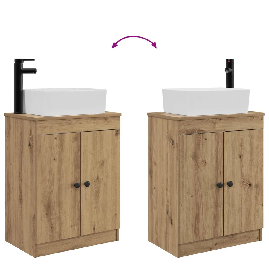 Meuble de salle de bain avec évier Chêne artisanal - 9