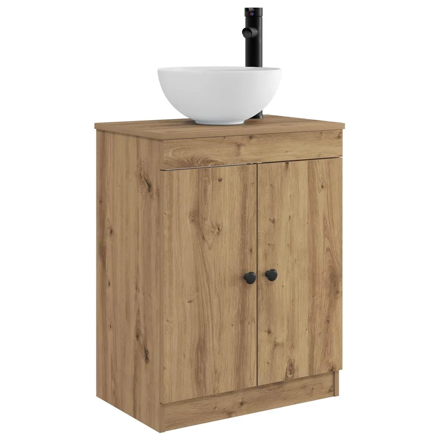 Meuble de salle de bain avec évier Chêne artisanal - 2