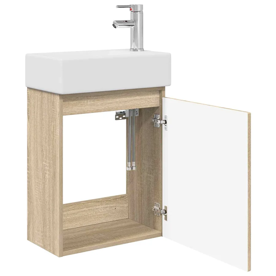 Meuble de salle de bain avec robinet Chêne Sonoma - 4