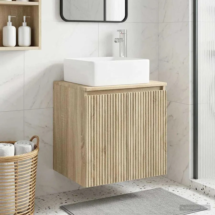 Vanité de lavabo mural Chêne Sonoma 53 x 35 x 63 cm