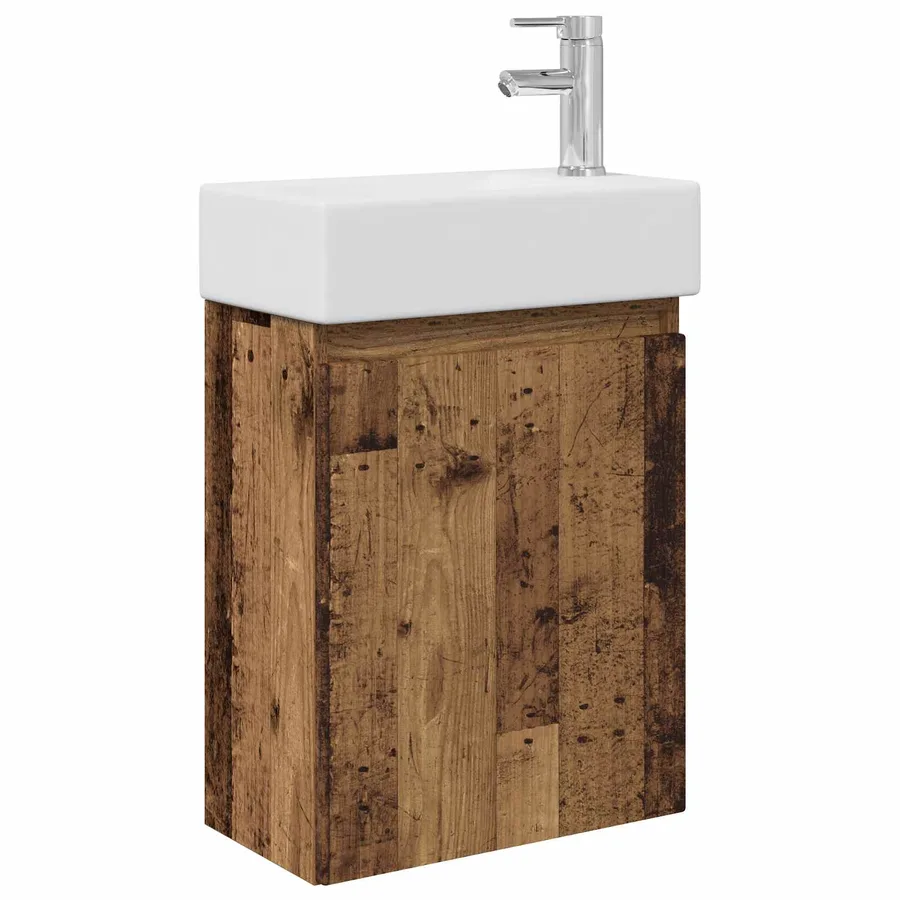 Meuble de salle de bain avec robinet Bois ancien - 2