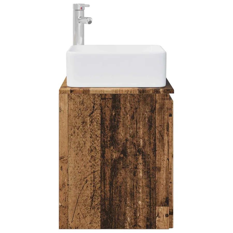 Vanité de lavabo mural Bois ancien 53 x 35 x 63 cm - 4