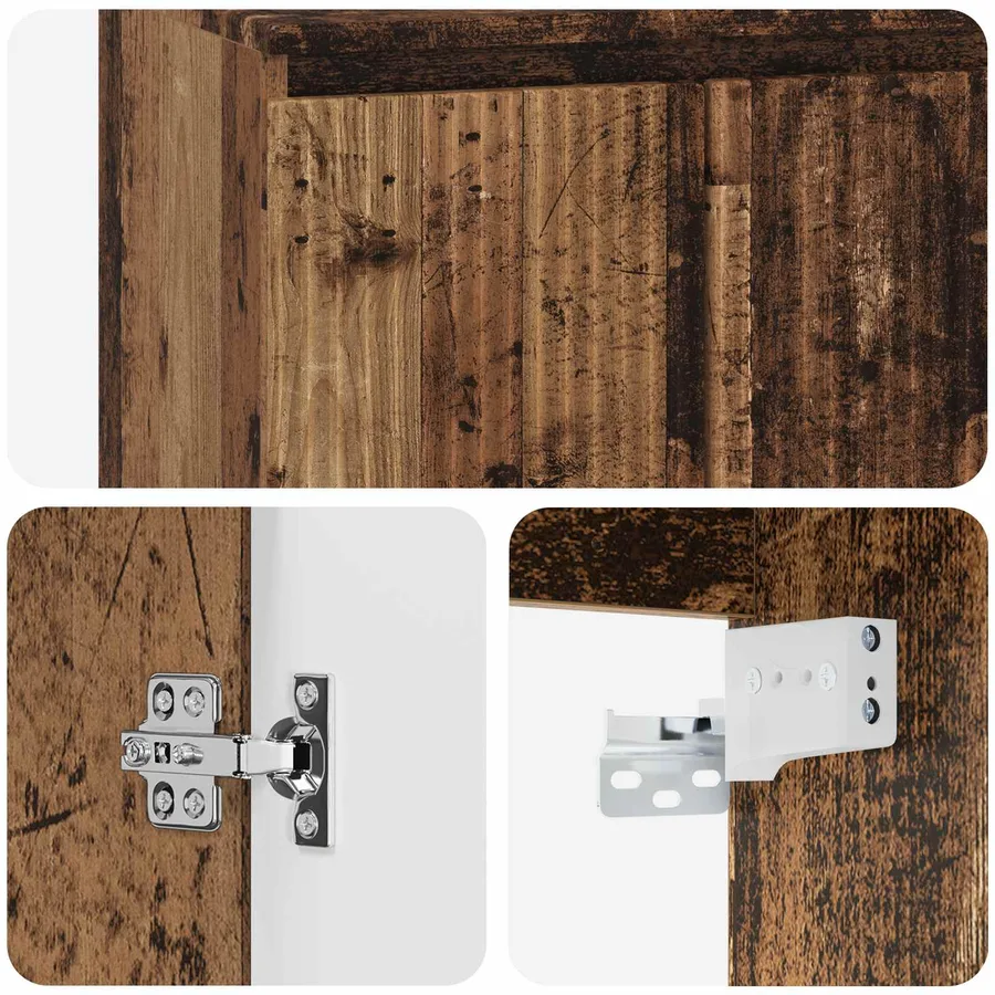 Vanité de lavabo mural Bois ancien 53 x 35 x 63 cm - 6