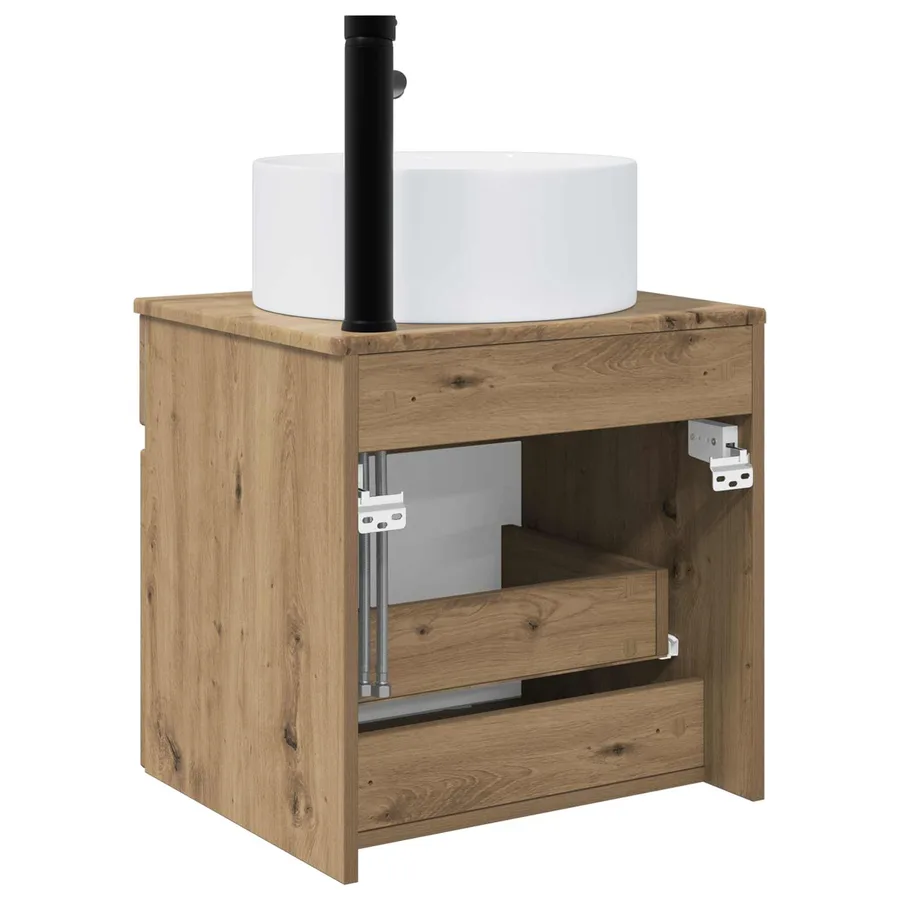 Meuble de lavabo mural Chêne artisanal 49 x 44,5 x 65,5 cm - 4