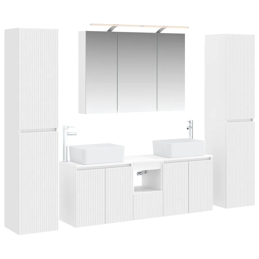 Ensemble de mobilier de salle de bain 6 pcs Blanc - 2