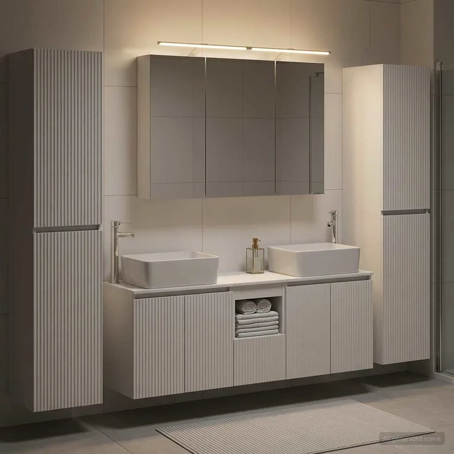 Ensemble de mobilier de salle de bain 6 pcs Blanc - 4