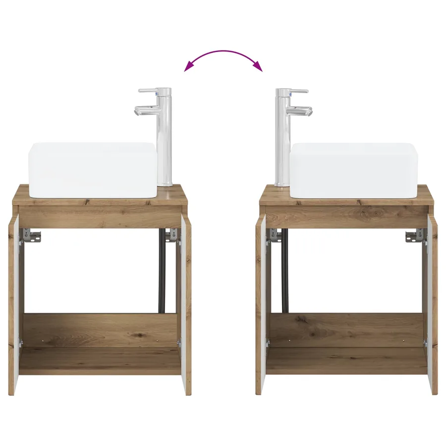 Ensemble d'armoire de salle de bain 4 pc Chêne artisanal - 13