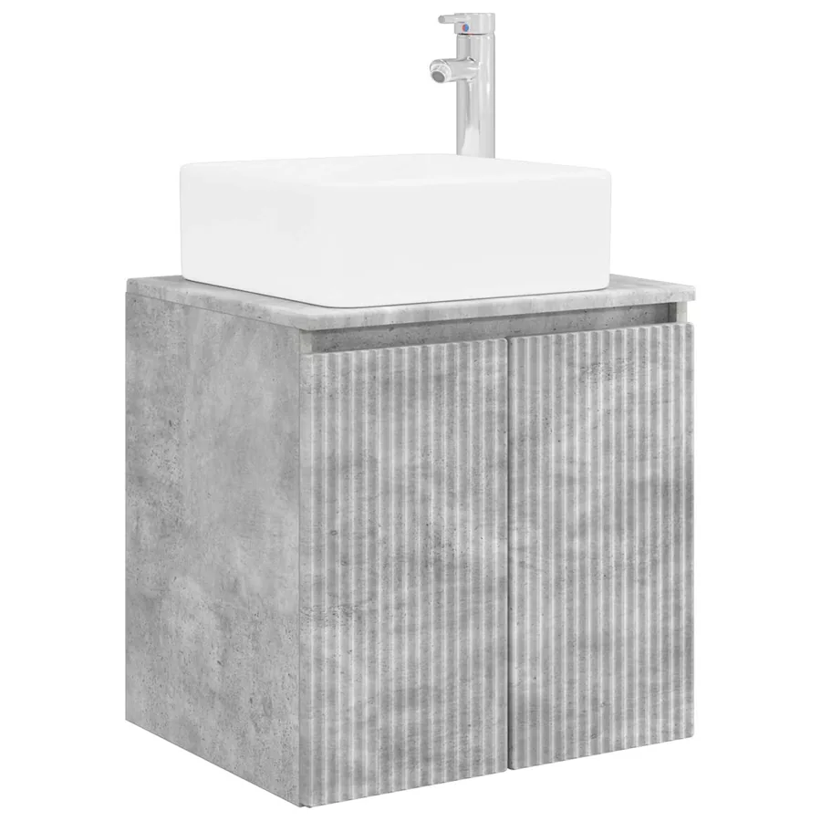 Ensemble d'armoire de salle de bain 4 pcs Gris béton - 5