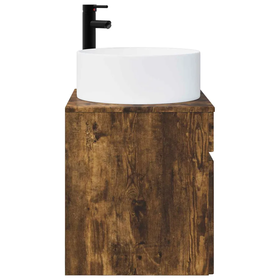 Meuble de lavabo mural Chêne fumé 49 x 44,5 x 65,5 cm - 3