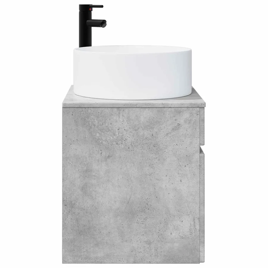 Meuble de lavabo mural Gris béton 49 x 44,5 x 65,5 cm - 3
