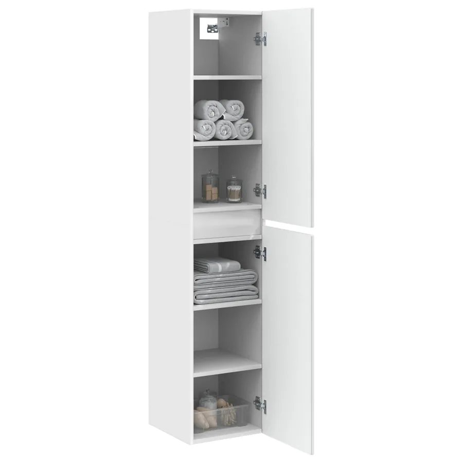 Cabinet de Salle de Bain Mural Blanc brillant - 3