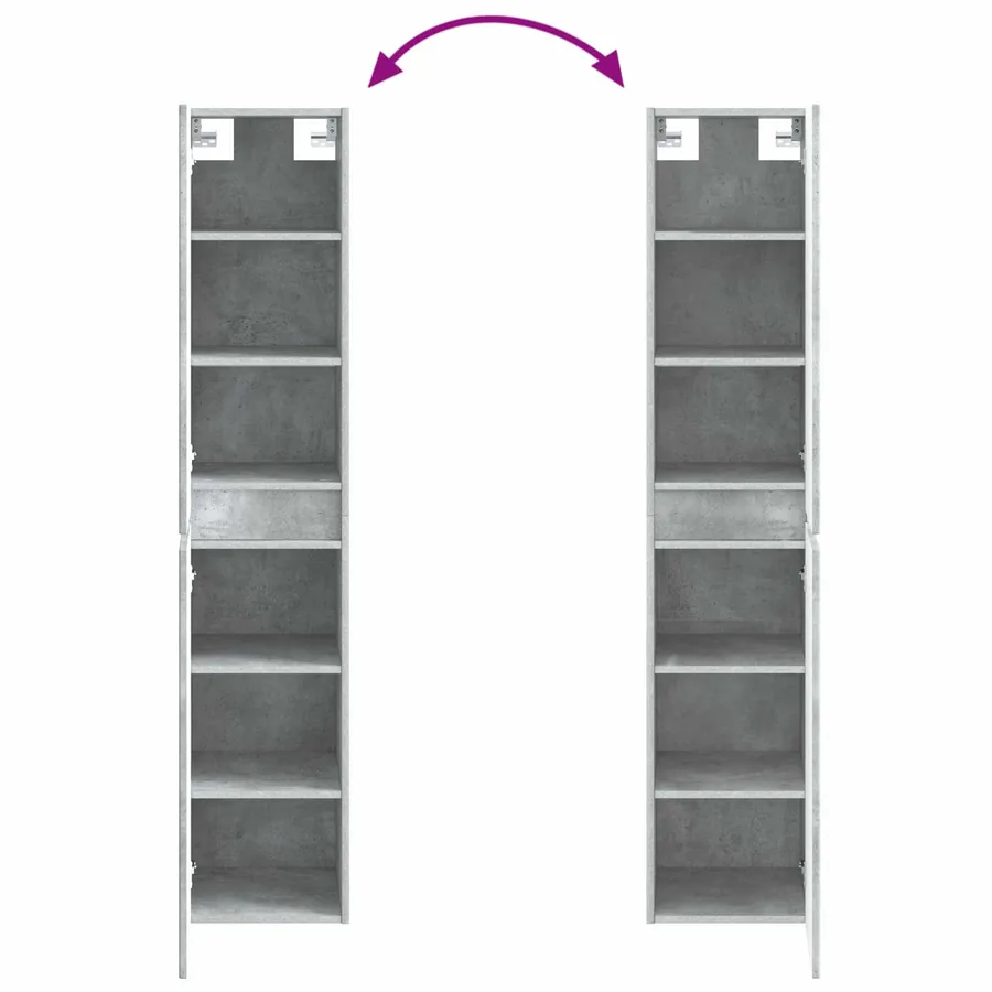 Ensemble d'armoire de salle de bain 5 pcs Gris béton - 13