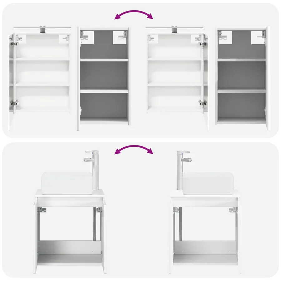 Ensemble d'armoire de salle de bain 5 pcs Blanc - 14