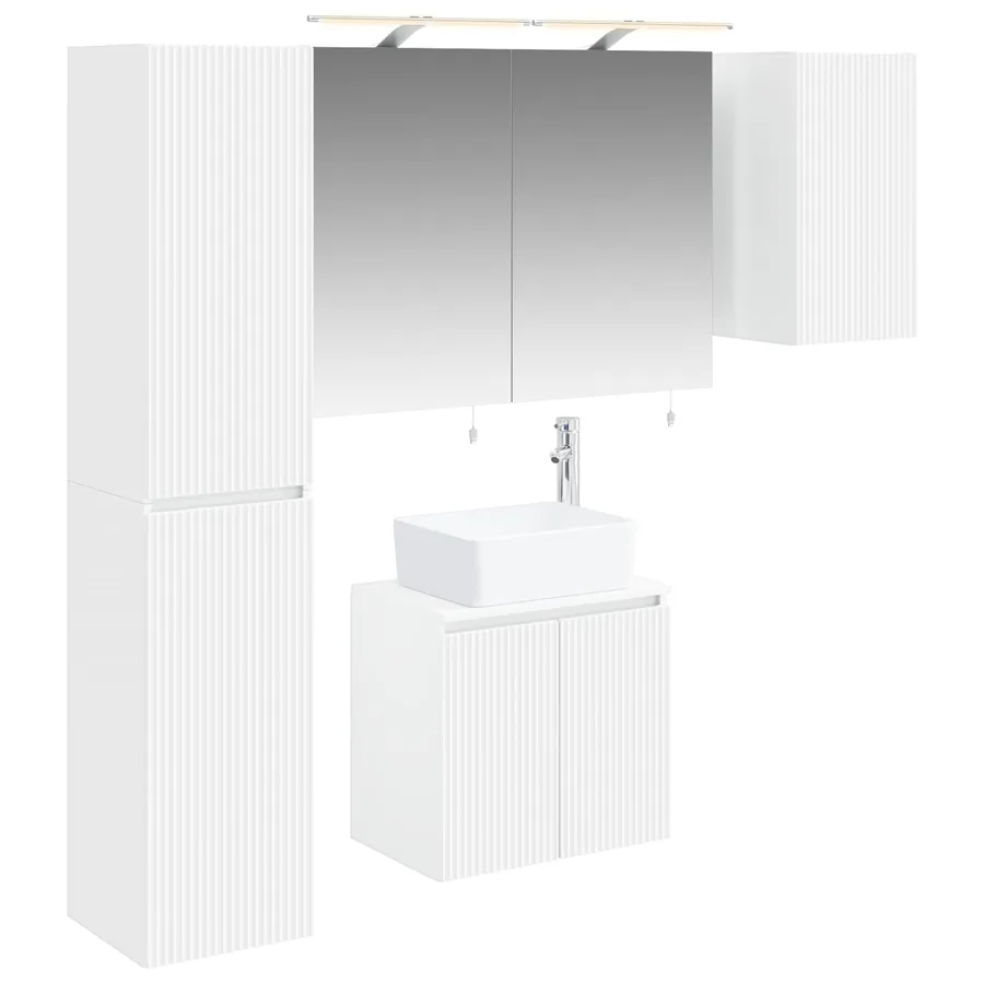 Ensemble d'armoire de salle de bain 5 pcs Blanc - 2