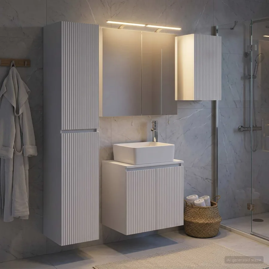 Ensemble d'armoire de salle de bain 5 pcs Blanc - 4