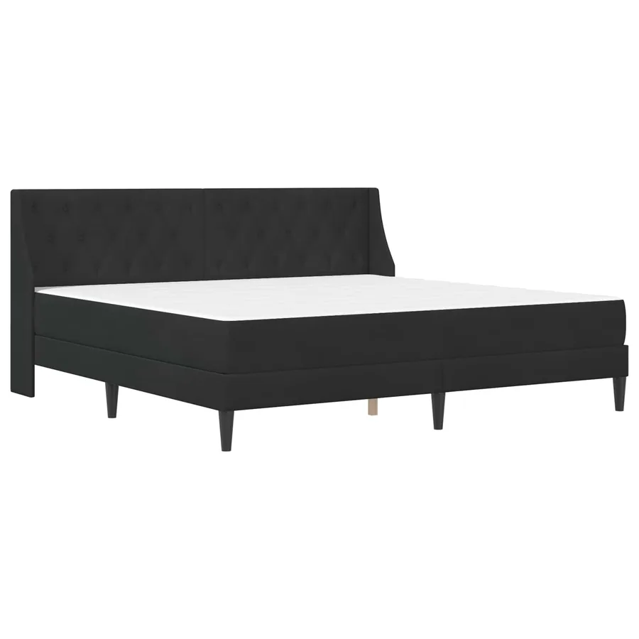 Cadre de lit avec matelas Noir 200 x 200 cm Velours - 3