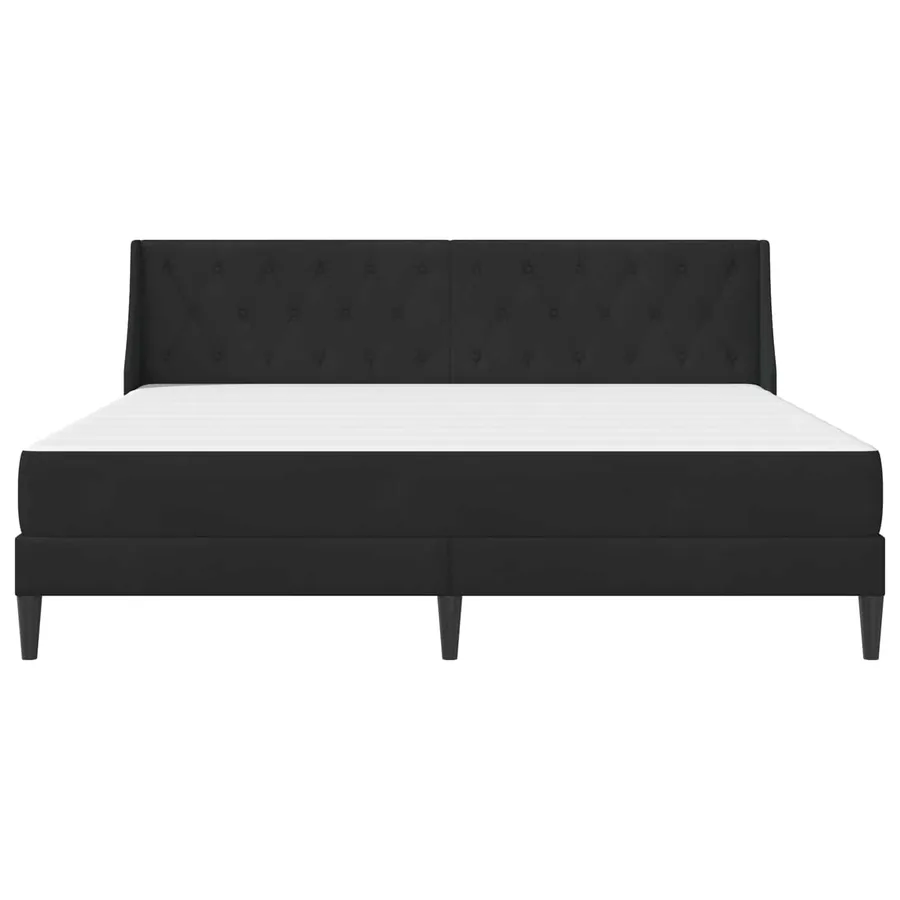 Cadre de lit avec matelas Noir 200 x 200 cm Velours - 6