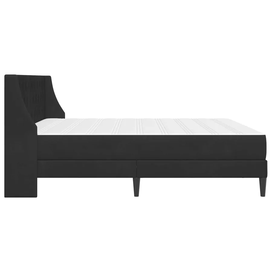 Cadre de lit avec matelas Noir 200 x 200 cm Velours - 7