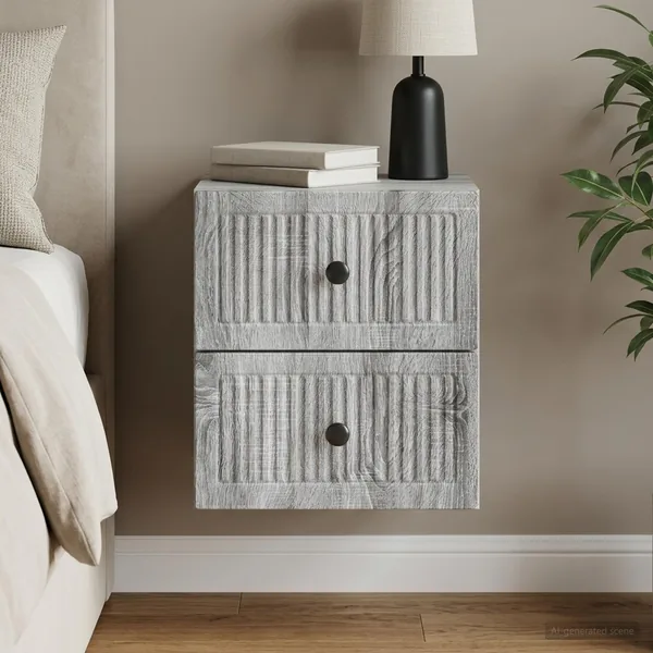 Cabinet de chevet mural Sonoma gris 33 x 34,5 x 40 cm