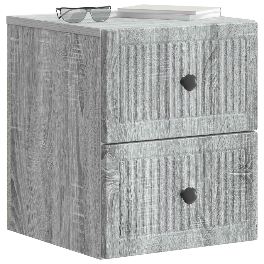 Cabinet de chevet mural Sonoma gris 33 x 34,5 x 40 cm - 3