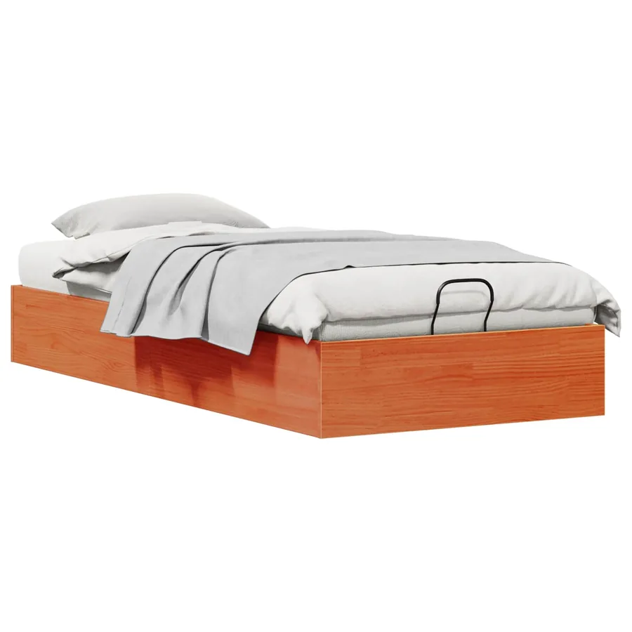 Cadre de lit ottoman avec rangement Brun Ciré 100 x 200 cm - 3