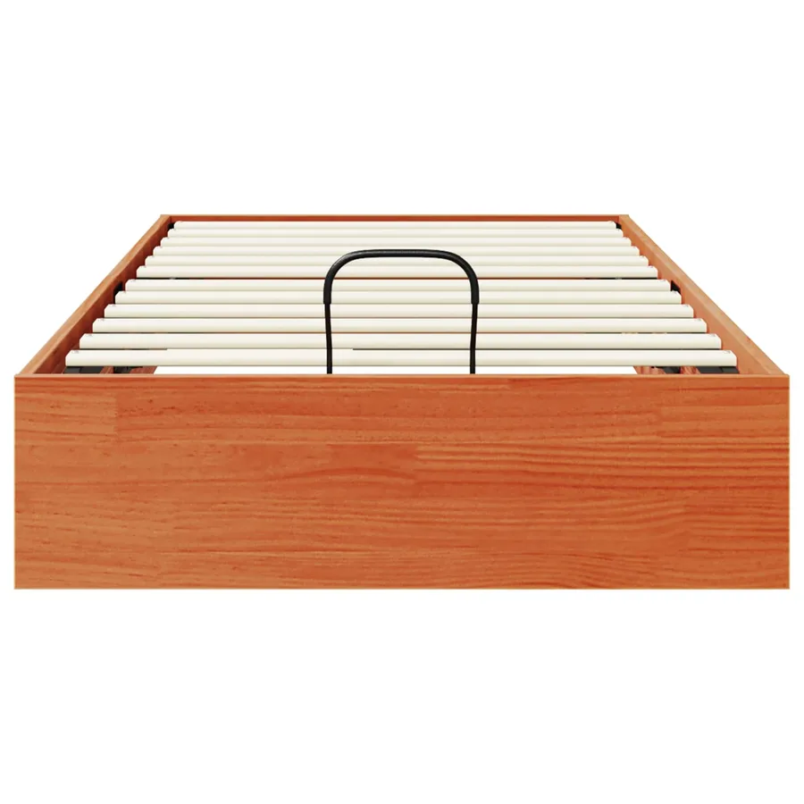 Cadre de lit ottoman avec rangement Brun Ciré 100 x 200 cm - 7