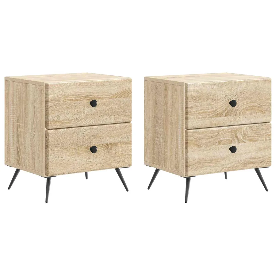 Cabinet de chevet 2 pcs Chêne Sonoma 43 x 34,5 x 47,5 cm - 2