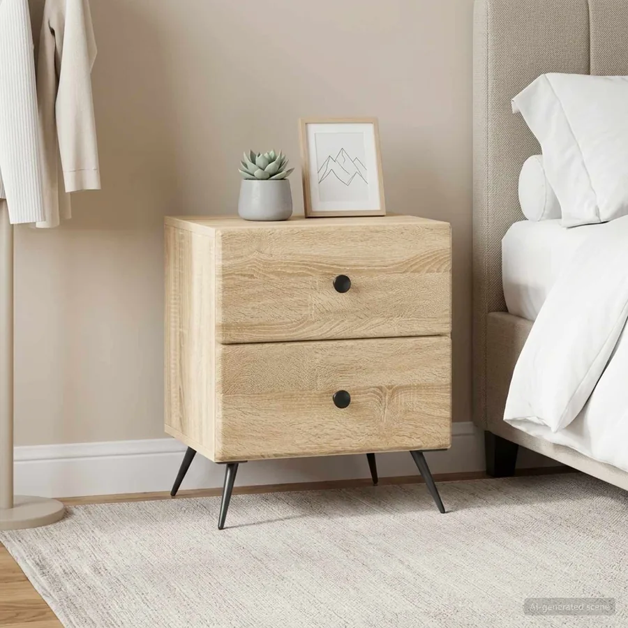 Cabinet de chevet 2 pcs Chêne Sonoma 43 x 34,5 x 47,5 cm - 4