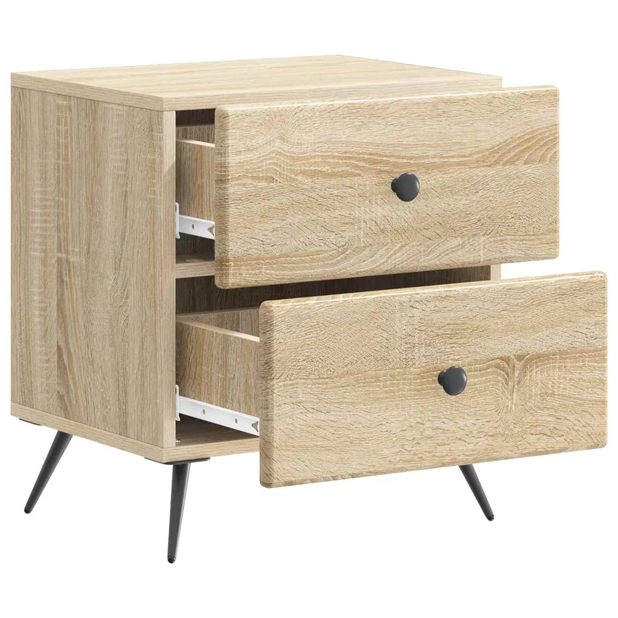 Cabinet de chevet 2 pcs Chêne Sonoma 43 x 34,5 x 47,5 cm - 6
