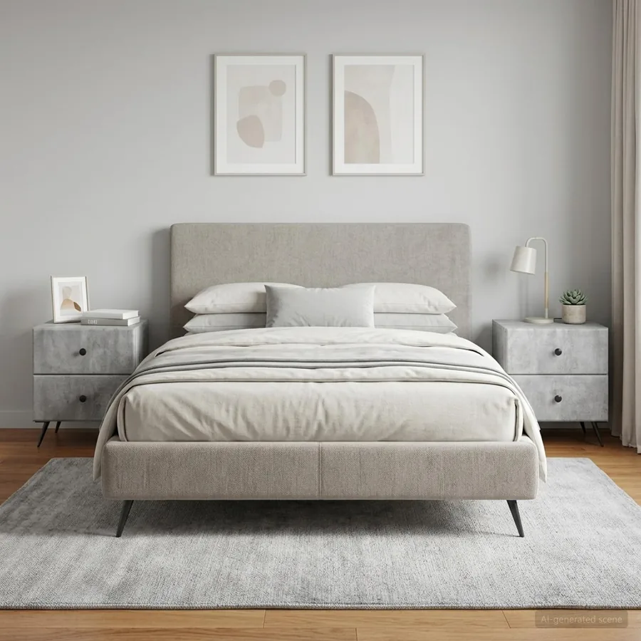 Cabinet de chevet 2 pcs Gris béton 43 x 34,5 x 47,5 cm