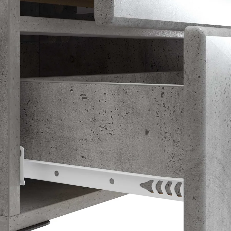 Cabinet de chevet 2 pcs Gris béton 43 x 34,5 x 47,5 cm - 11