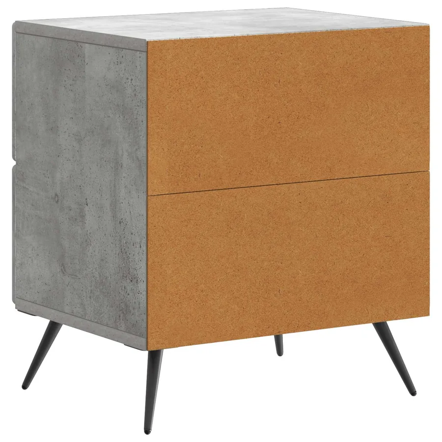 Cabinet de chevet 2 pcs Gris béton 43 x 34,5 x 47,5 cm - 9