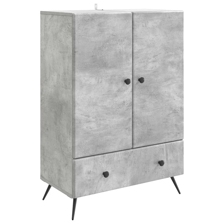 Buffet Gris béton 66 x 34,5 x 95 cm Bois d'ingénierie - 2