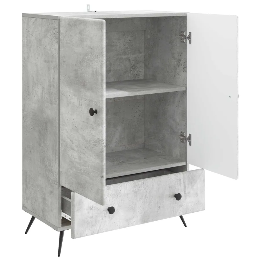 Buffet Gris béton 66 x 34,5 x 95 cm Bois d'ingénierie - 4