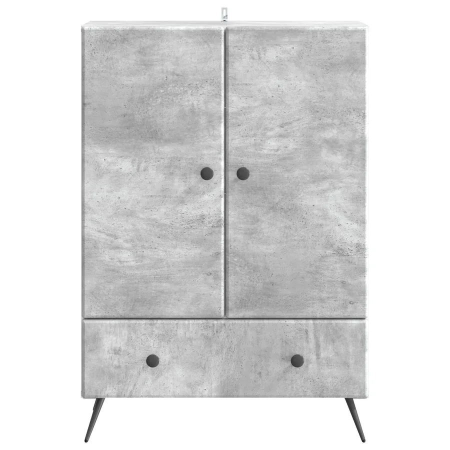 Buffet Gris béton 66 x 34,5 x 95 cm Bois d'ingénierie - 5