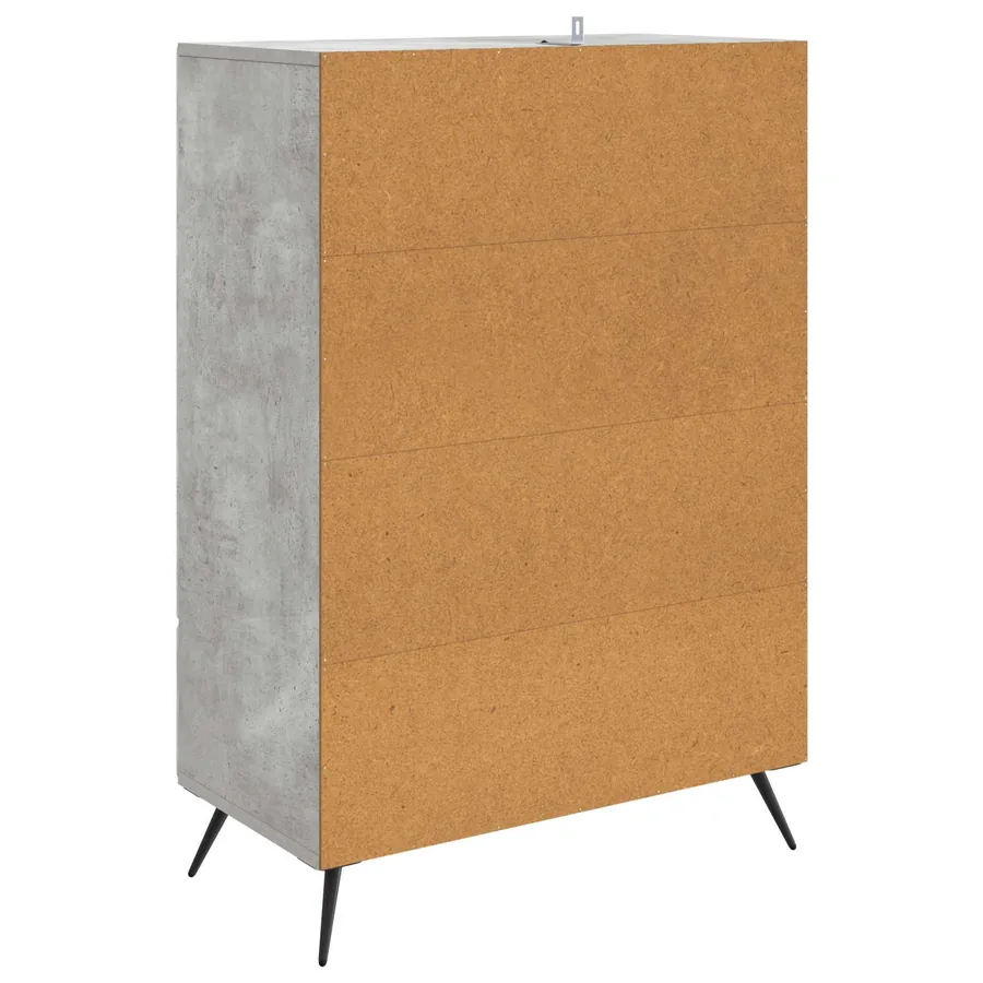 Buffet Gris béton 66 x 34,5 x 95 cm Bois d'ingénierie - 7
